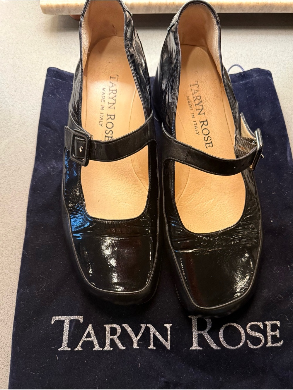 Taryn Rose black patent leather Maryjane shoes size 36 M (6 M) .